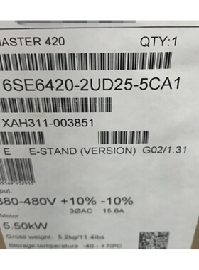 6SE64202UD255CA1西门子MM420变频器附件6SE6420-2UD25-5CA1