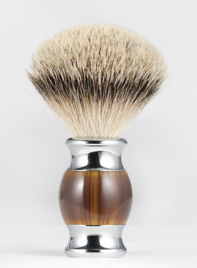 特路银尖獾毛剃须刷刮胡刷老式HM胡须刷泡沫刷胡子刷100%纯软毛刷