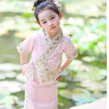 女童傣族服装夏季儿童少数民族风演出服六一云南西双版纳泰国服饰