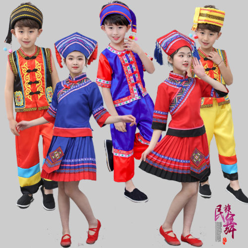 儿童布朗族演出服男运动会亲子