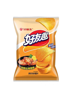 临期特价好丽友加勒比烤翅味原切马铃薯片45g膨化零食休闲食品