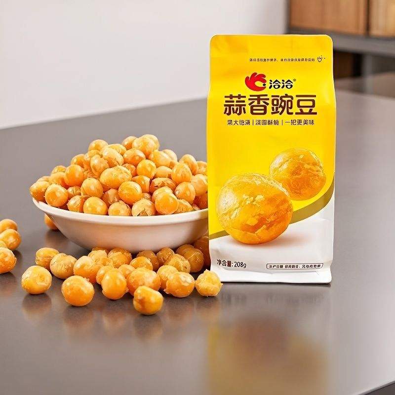 临期特价洽洽蒜香豌豆208g袋装烘烤豆类零食坚果炒货办公室小食