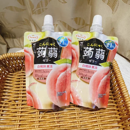 临期特价塔啦蜜白桃味蒟蒻果冻85g葡萄味吸吸冻含膳食纤维低能量