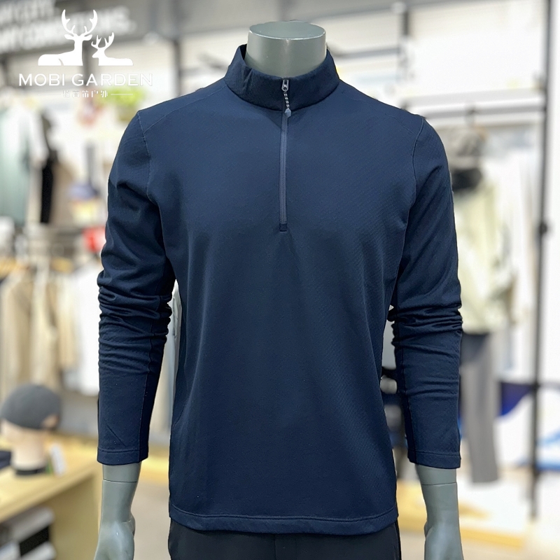 牧高笛男式半开襟立领抓绒