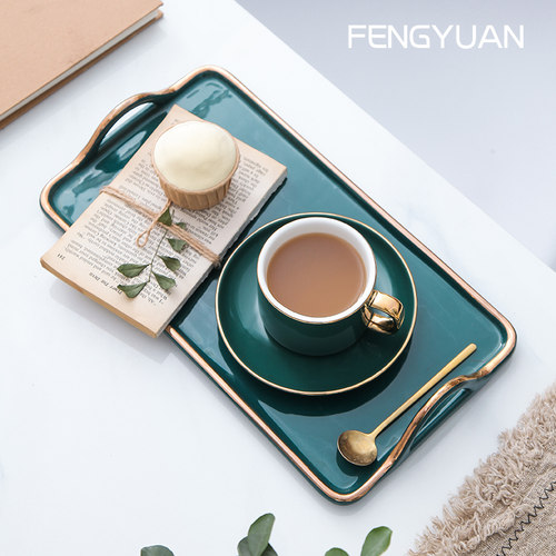 陶瓷置物轻奢北欧花茶饰品盘子