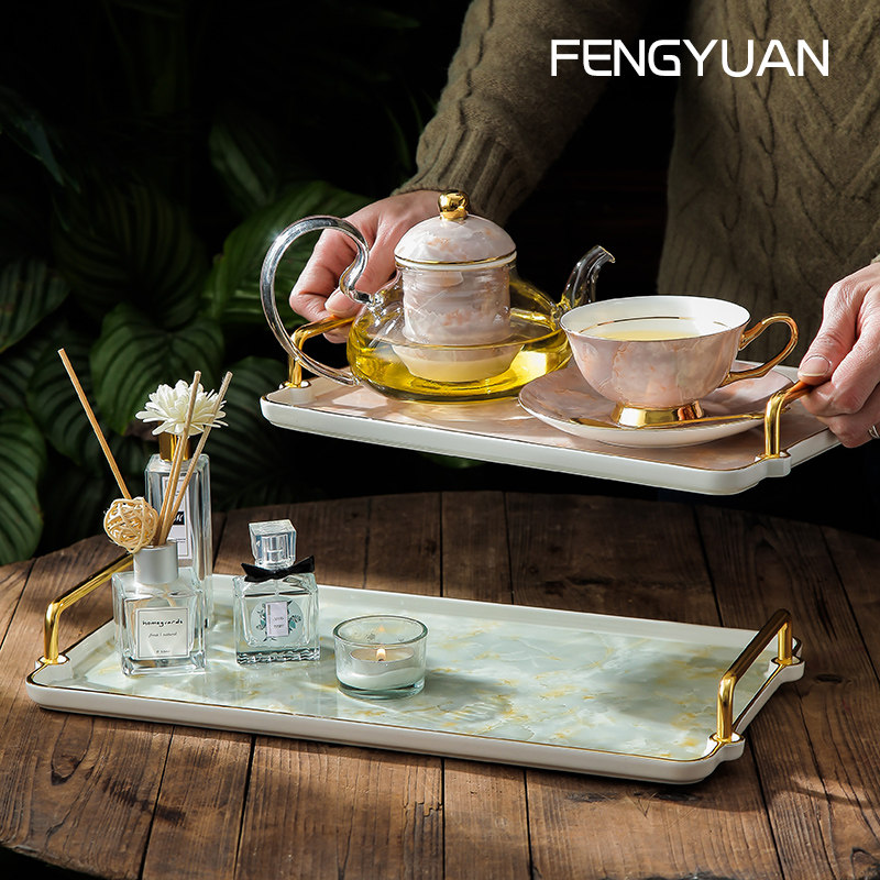 茶具收纳托盘陶瓷置物盘子