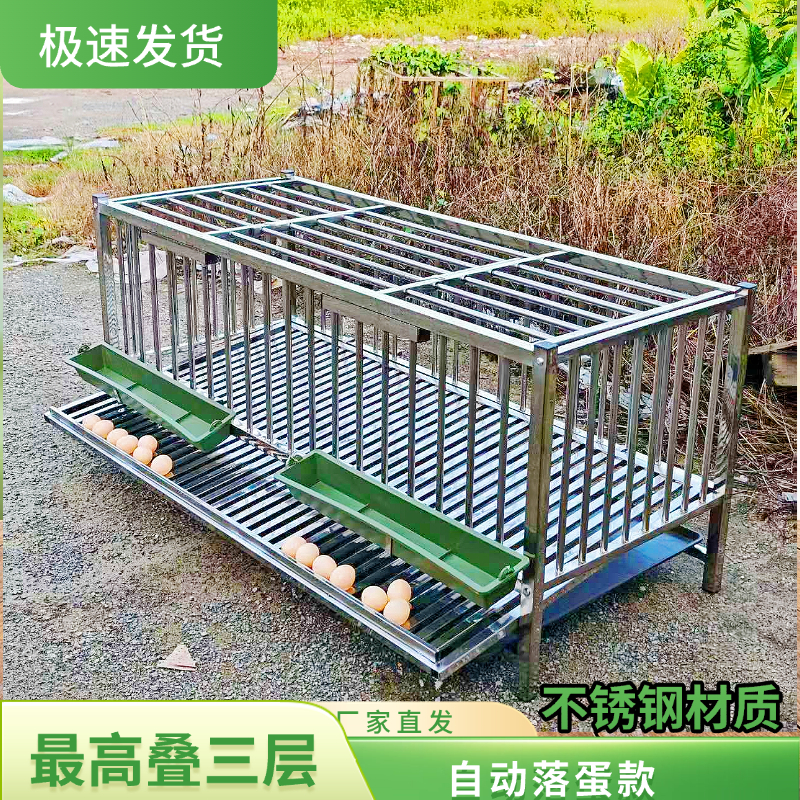不锈钢鸡笼子家用室外鸡笼室外养通用兔笼户外加粗鸭笼养殖落蛋款