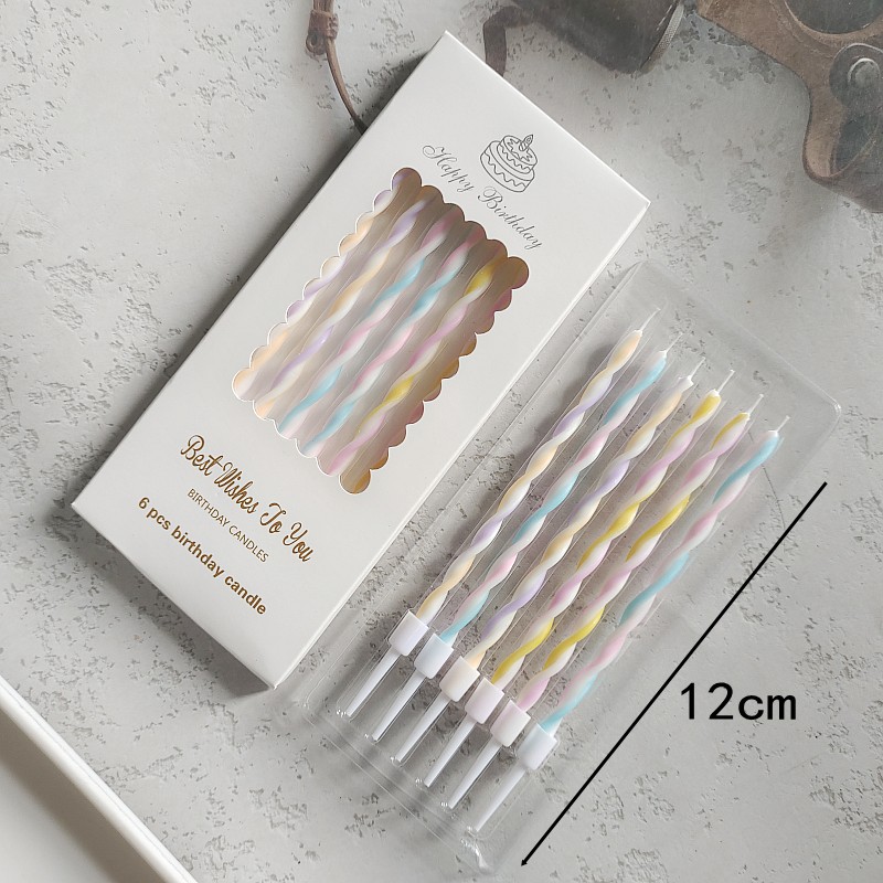 批发生日蜡烛螺纹彩虹蜡烛生日蛋糕用创意蜡烛嘉艺焙