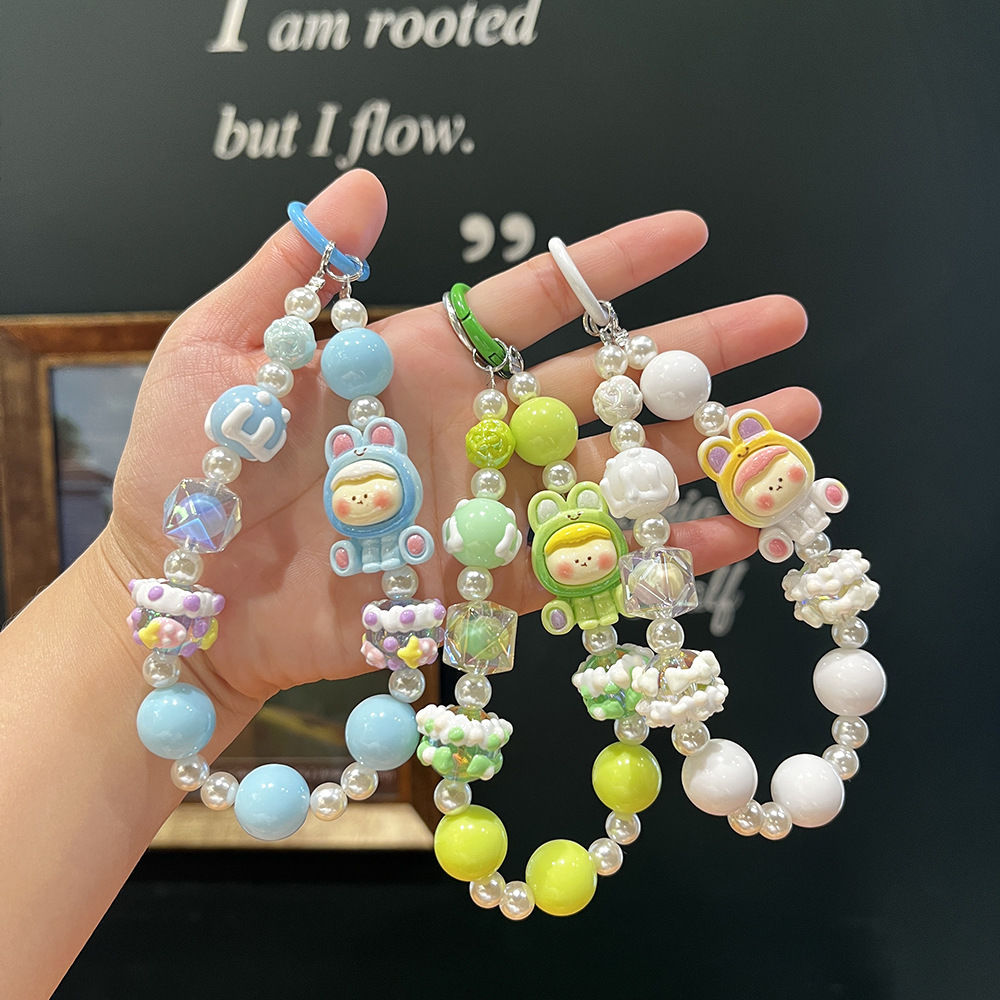 新款卡通莉莉丝钥匙扣书包挂件串珠手机链女生手工成品森系钥匙扣