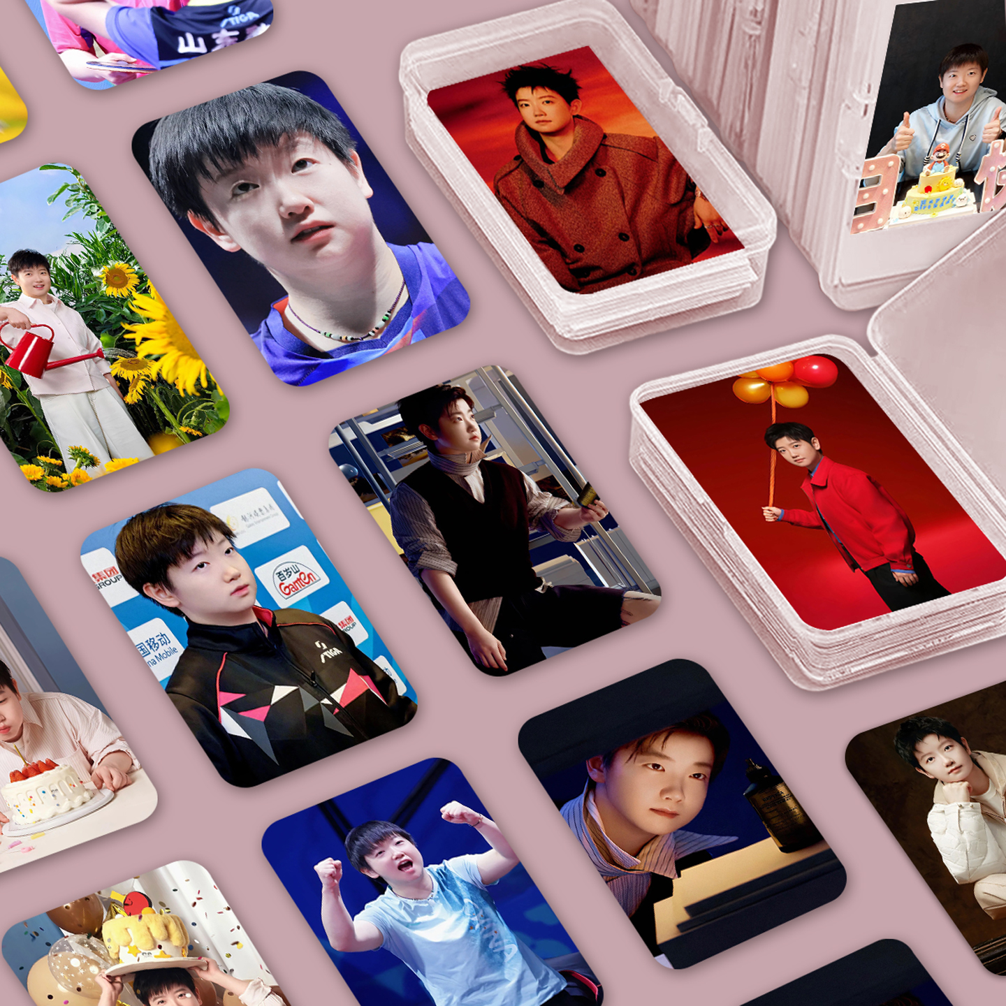 孙颖莎小卡55张日韩风写真卡片