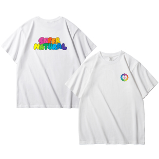 NewJeans专辑 SUPERNATURAL回归周边应援短袖男女夏季纯棉正肩T恤