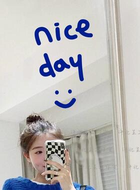 汽车贴纸nice day笑脸贴纸  网红店铺打卡自拍照背景墙贴玻璃门装