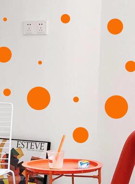 汽车贴纸许北生 爱马仕橙色网红墙贴圆波点装饰贴纸 服装奶茶店拍