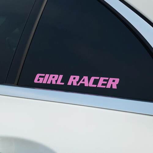汽车贴纸girl racer 女子赛车手车贴 女司机新手上路汽车侧窗贴纸