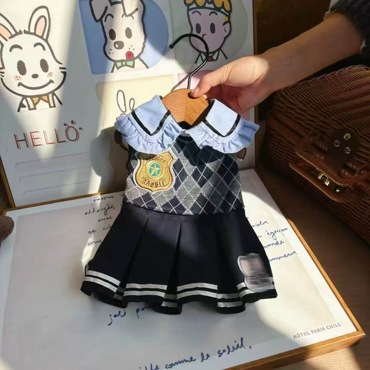 宠物猫咪衣服狗狗春夏季款兔子JK装中小型犬比熊博美韩版学院风裙