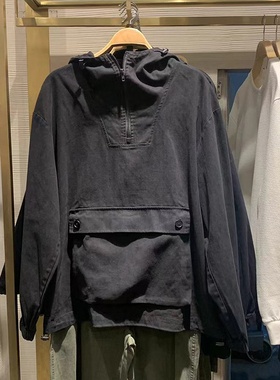 2024潮牌男装秋冬季休闲新款大口袋纽扣抽绳连帽夹克衫UML240071