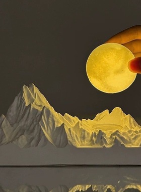 YQS阿尔卑斯山扩香石香薰灯装饰灯创意石膏摆件高级生日礼物女生