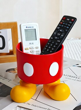 卡通手工创意可爱米奇大容量收纳桌面装饰摆件茶几遥控器收纳桶