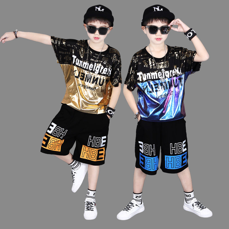 六一儿童表演出服男童街舞套装嘻哈潮服小孩潮装爵士舞走秀架子鼓
