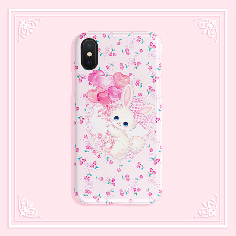日系Lolita粉色少女心兔适用于iPhonexs手机壳11promax软壳8p1213