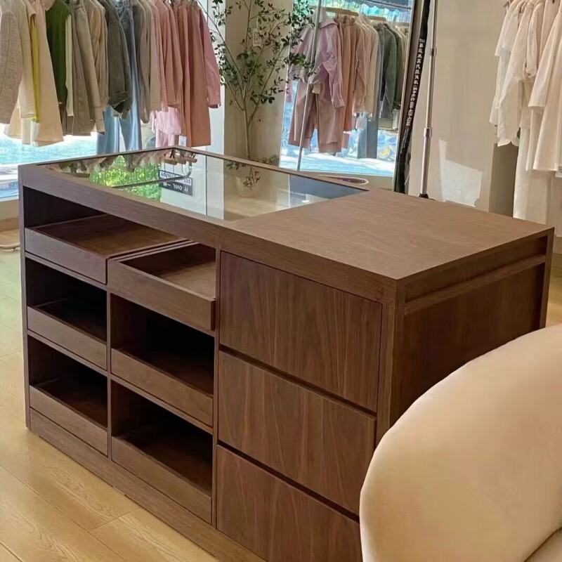服装店中岛桌展示台边柜储物柜装饰柜鞋服摆件展台陈列展示桌定制