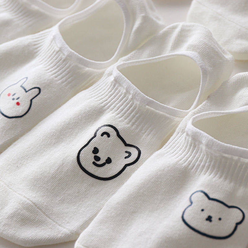 [包邮]白色袜子女船袜浅口隐形防滑不掉跟春夏薄款ins潮短袜