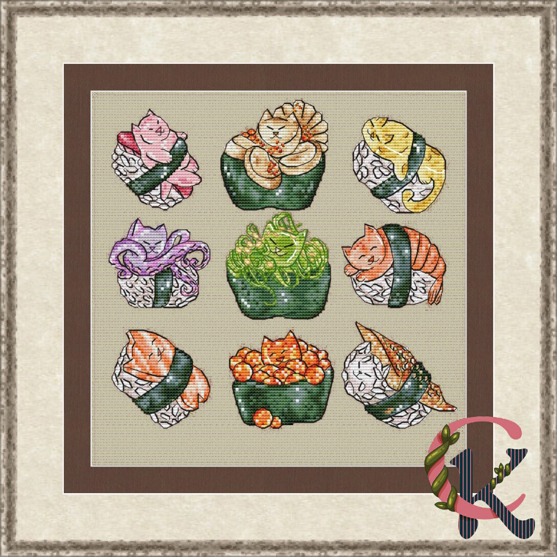 刘年锦绣正品法国DMC线自配十字绣套件非印花 寿司猫