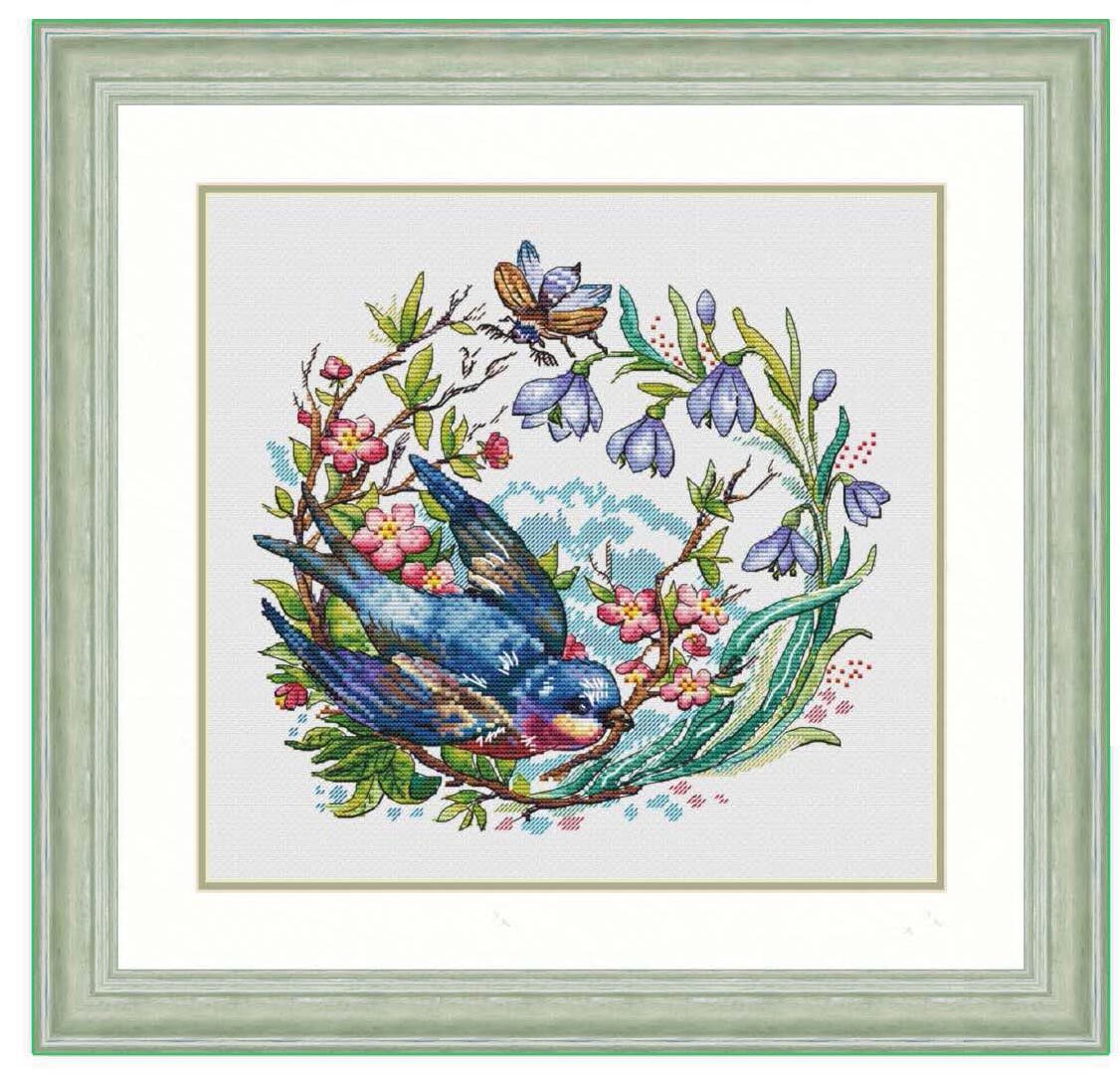 刘年锦绣正品法国dmc线自配十字绣套件非印花春天的使者 燕子