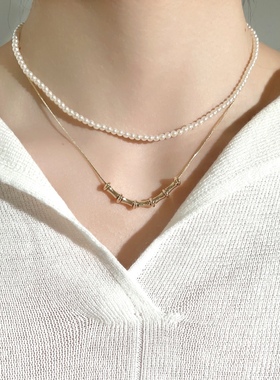 法式小众珍珠INS项链设计感高级