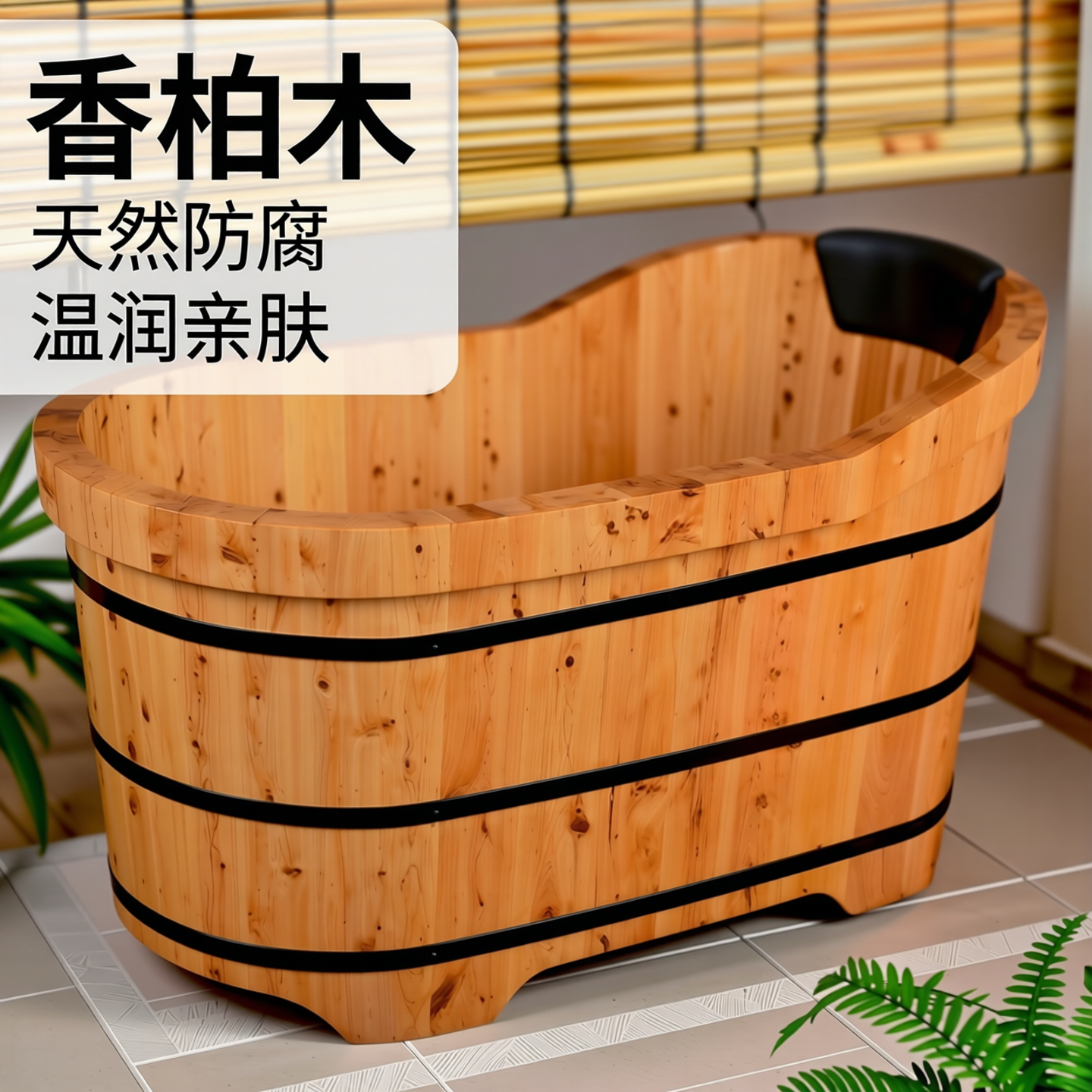 香柏木泡澡桶成人木桶浴桶洗澡盆木质浴缸大人全身洗浴实木大桶