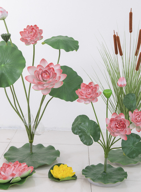 荷花仿真花假花荷叶莲蓬景观造景水池鱼池装饰花舞台道具佛堂供佛