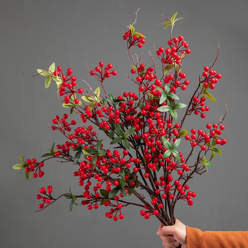 带叶福果仿真花果实新年发财果