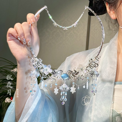 秋夜月原创《雪月霜花》项圈雪花璎珞仙气百搭汉服配饰古风饰品