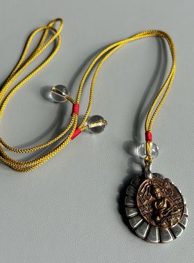 925银紫铜释迦摩尼悟道挂坠念珠侧挂