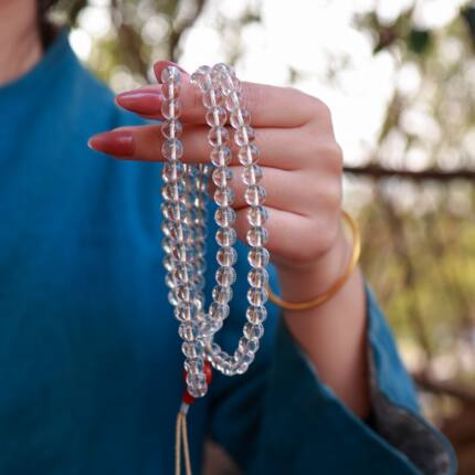 天然喜马拉雅白水晶108颗念珠手串7MM常规女款