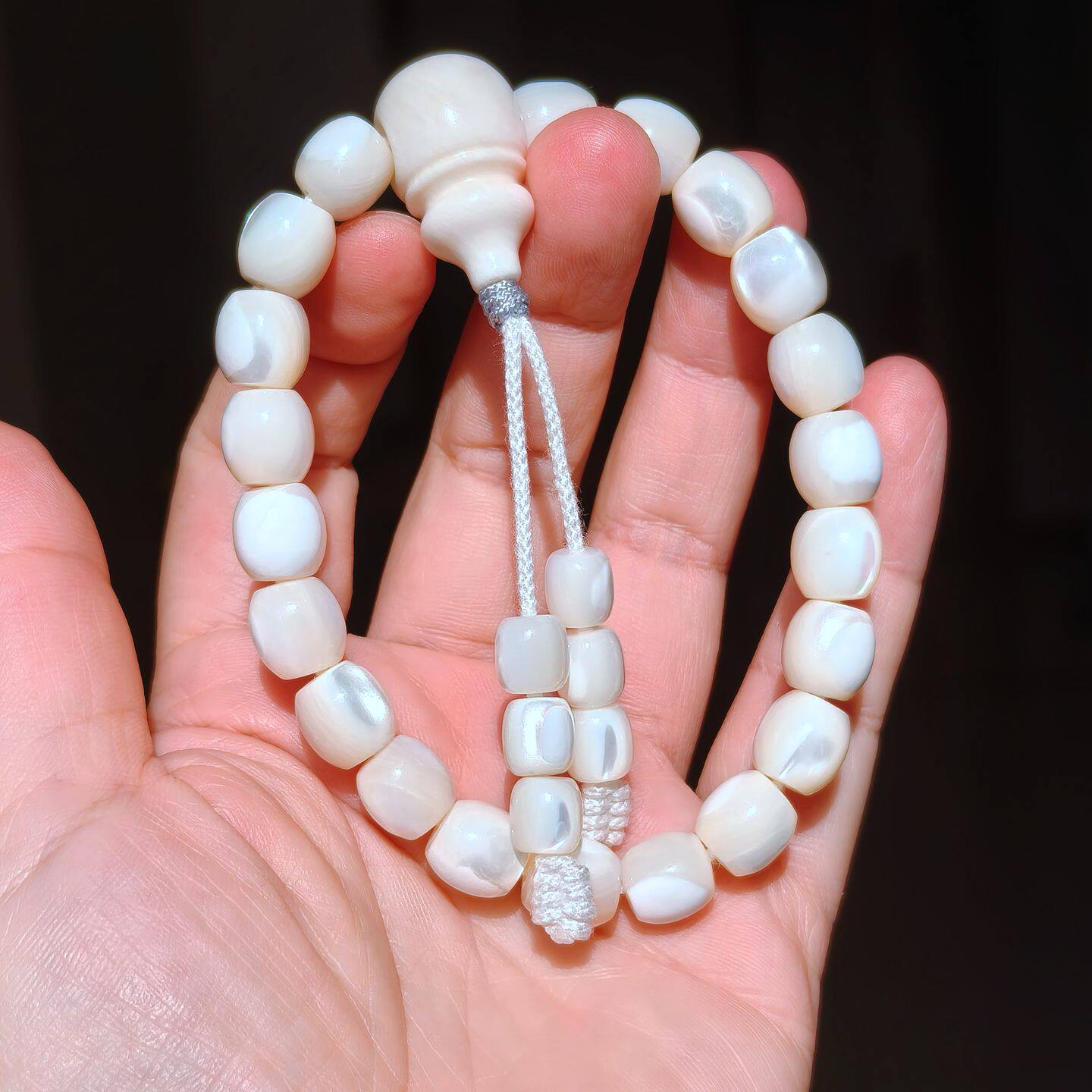 天然原矿深海螺钿老鱼骨108颗念珠手工藏式老型澳白珍珠母贝手持