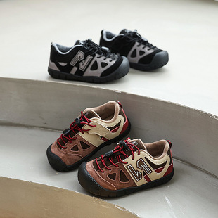 2025冬新款韩版儿童加绒登山鞋百搭洋气男女童运动鞋软底小童鞋