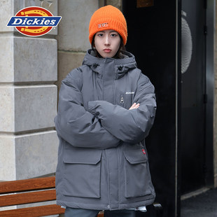 Dickies迪凯斯上装秋冬新品宽松休闲翻盖多口袋羽绒服男女情侣
