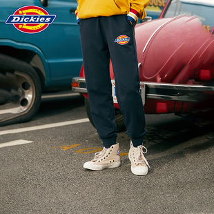 男街头潮流休闲 宽松全棉印花百搭长裤 Dickies抽绳卫裤 女秋冬新款
