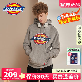 Dickies连帽卫衣春秋款男女LOGO印花情侣全棉毛圈布慵懒上衣7060