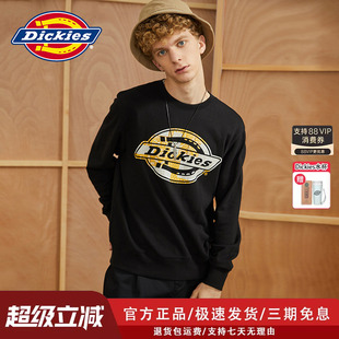 圆领休闲全棉毛圈布上衣9451 Dickies满底图案印花卫衣秋冬男式