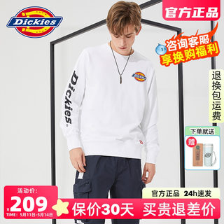 Dickies圆领卫衣秋冬新款男女情侣款休闲宽松印花logo套头上衣