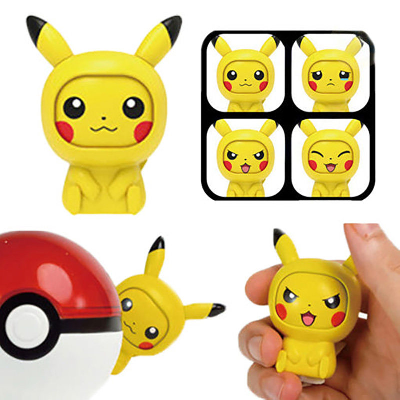 韩国限定Pokemon精灵宝可梦神奇宝贝皮卡丘伊布精灵球可变脸扭蛋