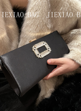 新款RV方扣百搭礼服晚宴腋下手拿单肩斜挎包欧美复古优雅女包