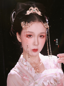 汉服配饰格格间铜宝石发冠掩鬓
