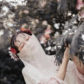 现货9.9 包邮 锦丝烫金面纱耳挂汉服面帘古风仙女飘逸防晒遮脸百搭