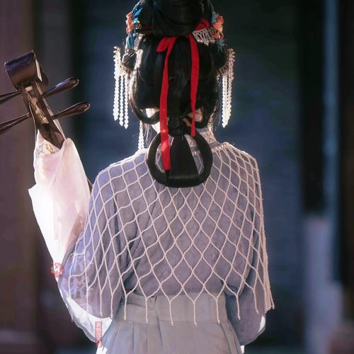 格格间汉服珍珠流苏云肩宋制神仙
