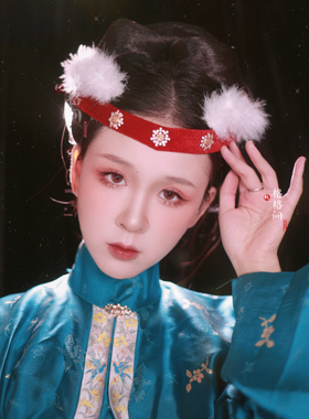 格格间原创王熙凤抹额卧兔儿昭君保暖冬季汉服配饰百搭明制发饰