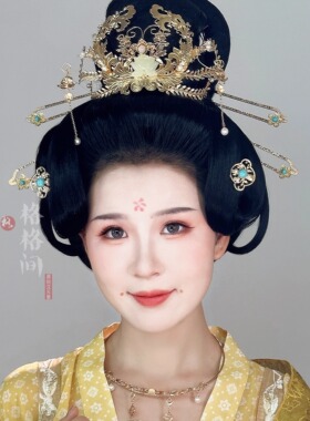 格格间原创【怀袖】复原唐风何惟芳锦秀芳华汉服发饰套装发簪牡丹