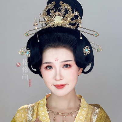 格格间原创【怀袖】复原唐风何惟芳锦秀芳华汉服发饰套装发簪牡丹
